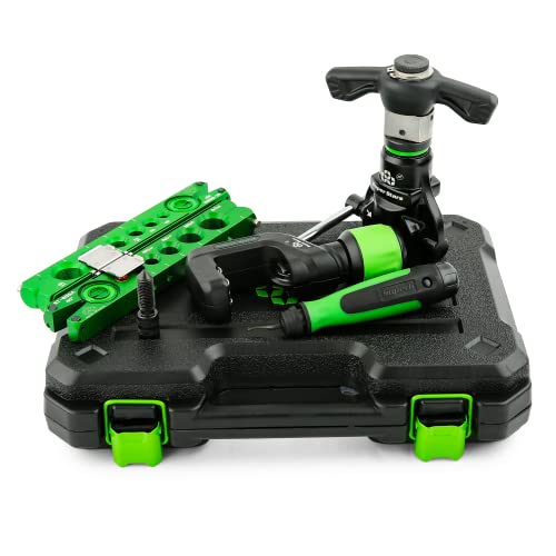 Super Stars Cordless Drill Type Flaring Tool Kit 1/4"-3/4" Single Flare Tool 45° Eccentric HVAC Air Condition Refrigeration Tool - size: Ratchet Kit