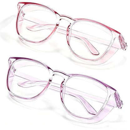Stylish Safety Glasses Goggles for Women Girls Anti-fog Glasses Protective Eyewear Clear Glasses - color: Pink+purple