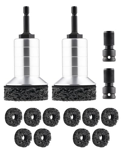 2Pcs Wheel Brake Hub Cleaning Disc,Hub Cleaner Resurfacing Tool Brush Iron for Dust Remover Wheel Stud Cleaner Automotive Tools Fits Power Drill or 1/2" Impact Driven Wrenches for Cars,Nuts,Motorcycle