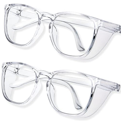 Anti Fog Safety Glasses for Women, Safety Goggles for Nurse, Protective Eyewear, Blue Light Blocking & UV Protection - color: 2 Pack Clear