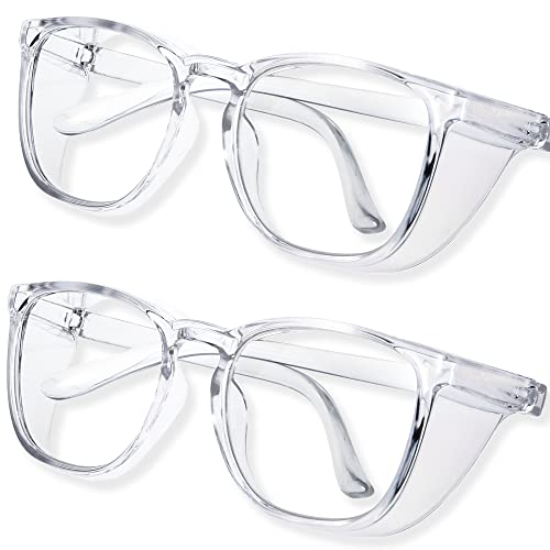 Anti Fog Safety Glasses for Women, Safety Goggles for Nurse, Protective Eyewear, Blue Light Blocking & UV Protection - color: 2 Pack Clear