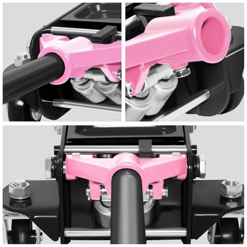 PM PERFORMOTOR Low Profile Hydraulic Trolley Service/Floor Jack, 4 Ton (8000 lbs) Capacity, Lifting Range 4.5"-20", Pink, PM-TOL-FJ40-PK - color: Pink