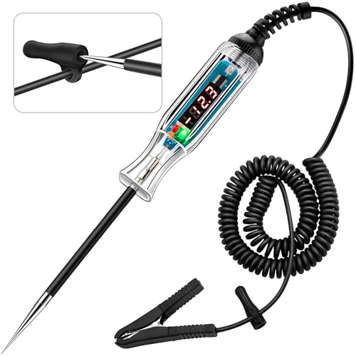 WINAMOO Upgraded 3-72V LED Digital Automotive Circuit Tester, DC Voltage Test Light with Voltmeter & Polarity Indicator Light, Vehicle Circuits Low Voltage Light Tester Pen with Sharp Stainless Probe - size: 3V-72V