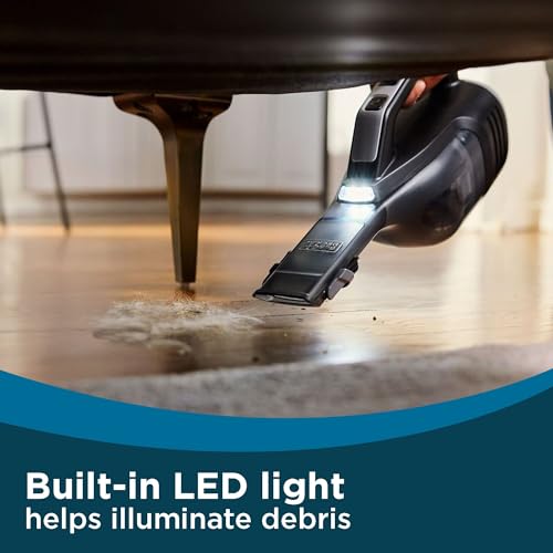 BLACK+DECKER Dustbuster Reveal Handheld Vacuum Cordless, Car Vacuum Portable Cordless, LED Light, Long Run Time, Rechargeable Lightweight Dust Buster, Includes Crevice Tool, Charging Base (HLVD320B42) - style: NEW Reveal with LED Light