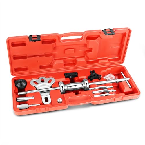 DNA MOTORING 8-Way Slide Hammer Dent Puller Set Auto Body Repair Tool Kit For Most Front-wheel Drive Hubs Rear Axle Shafts, with Carrying Case, TOOLS-00294 - style: 12Pc Multifunctional