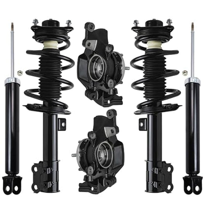 Detroit Axle - Front Steering Knuckles & Wheel Hub Bearings Struts with Coil Springs Rear Shock Absorbers Replacement for 2011 Hyundai Sonata 2.4L - size: 6AQU47826/ strut shock sway kit