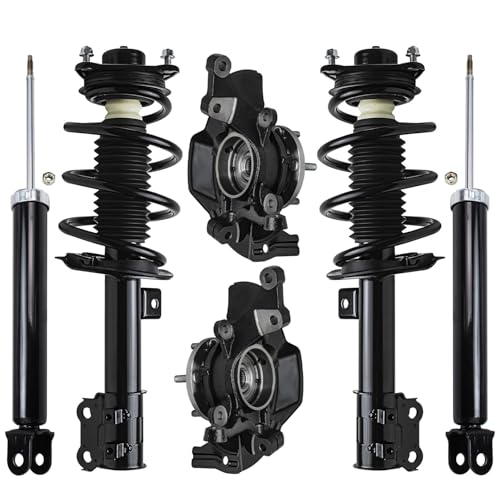 Detroit Axle - Front Steering Knuckles & Wheel Hub Bearings Struts with Coil Springs Rear Shock Absorbers Replacement for 2011 Hyundai Sonata 2.4L - size: 6AQU47826/ strut shock sway kit