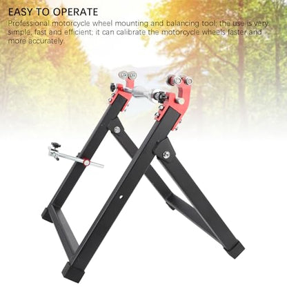 Motor Bike Wheel Balancer Stand, Heavy Duty Steel, Balancing Tool for Sport Dirt Bike, Foldable Portable Design, Suitable for Off Road Motorcycles, Sports Bikes, Road Bikes,