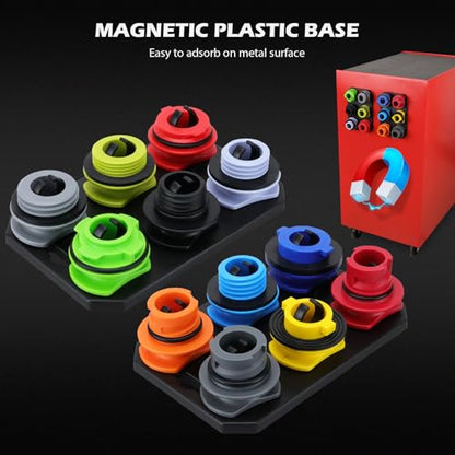 18-Piece Engine Oil Funnel Kit, 1.59QT/1.5L Automotive Oil Funnel Set with 12 Adapters, Elbow Fitting, Arrow Screen and Magnetic Storage Hooks Tray, Compatible with GM, Ford, BMW, Audi, Land Rover Etc - size: 18 PCS - Elite Oil Kit with Magnetic Tray
