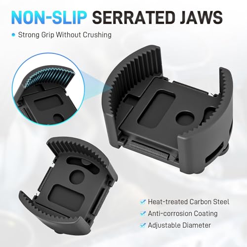 2PCS Universal Adjustable Oil Filter Wrench 60-80 mm & 80-105 mm, Oil Filter Removal Tool with Auto-Clamp Spring, 1/2" Drive Cap Wrench Set with Non-Slip Jaws, Fits Small to Heavy Duty Spin-on Filters - size: 60-80 mm & 80-105 mm