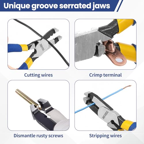 Multi-Function Screw Extractor Pliers, Non-Slip Screw Removal Tool, Extracts Stripped, Broken, Rusted Screws, Screw Pliers for Tightening, Loosening and Gripping Nuts and Bolts, Wire Cutting Function