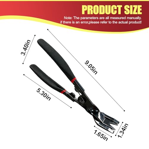 Automotive Panel Clip Removal Tool, Car Upholstery Trim Removal Pliers, Car Dashboard Fastener Push Pin Plier, Vehicle Interior Repair Tool for Most Vehicles (Red) - color: Red