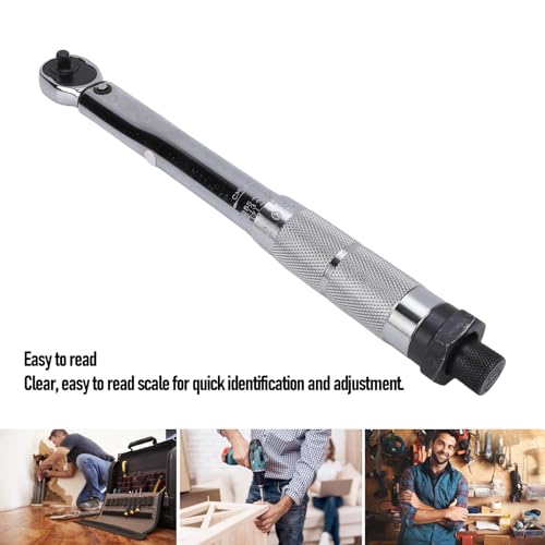 1/4 Inch Drive Click Torque Wrench, 5 to 25Nm High Precision Torque Wrench, Adjustable Pre Set for Car, Bike Maintenance