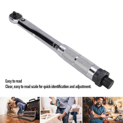 1/4 Inch Drive Click Torque Wrench, 5 to 25Nm High Precision Torque Wrench, Adjustable Pre Set for Car, Bike Maintenance
