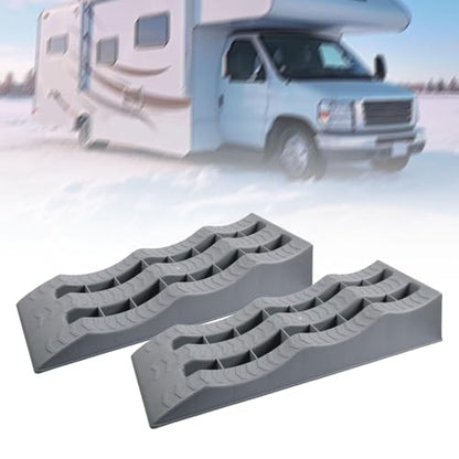 2x Motorhome Leveling Ramps for Stabilizing And Trailers on Uneven Terrain, for Lifting Vehicles, Leveling Wedge