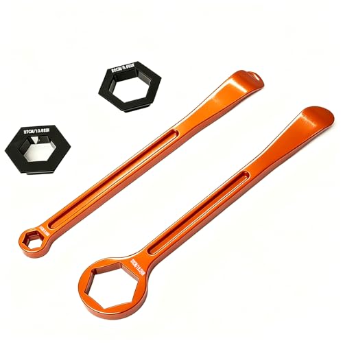 Orange Motorcycle Tire Spoons,10/13/22/27/32(0.39''/0.51''/0.87''/1.06''/1.26'')Tire Iron Lever Tool Spoon Wrench Set Motorcycle Tire Change Kit Compatible with Pit/Dirt/MX Motorcycles XC SX - color: Orange