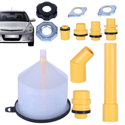 Radiator Burping Funnel Kit – No Spill Coolant Filling Tool, 15 Pieces Car Maintenance Adapter Set | Automotive Engine Cooling System Kit for Trucks, RVs, Brake Fluids, Windshield Tanks,