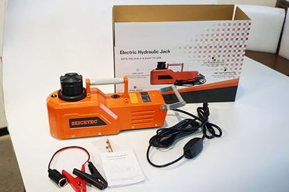 Electric Car Jack 15 Ton, 12V Heavy-Duty Hydraulic Jack with LED Light, Electric Floor Jack for Truck SUV RV Van, Lifting Range 7.9–20.5 Inches - color: 15T Orange Mentallic - Jack only