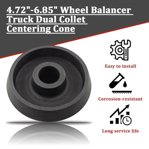 2051-40 Wheel Balancer Truck Dual Collet Centering Cone, Adjustable 4.72"–6.85" Fit, Compatible with 40mm Shaft, Durable Replacement for 2051-40/205140, Precision Alignment Tool