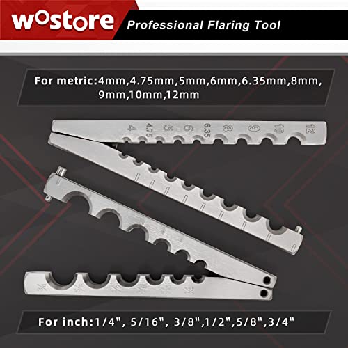 Wostore Flaring Tools Set 2 Flaring Bar for 15 Dies Sizes Eccentric Cone Refrigeration HVAC with Tube Cutter and Reamer - size: 15 Sizes Flare Tool