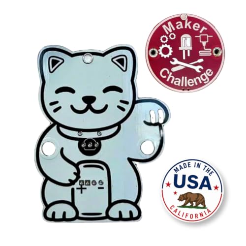Learn to Solder Kit – Transistor Cat STEM Badge | DIY Soldering Project for Beginners, Teens, and Hobbyists | Includes PCB, Buzzer, Transistor | Educational Electronics Kit