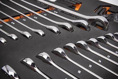 GEARWRENCH 44 Piece 90-Tooth SAE/Metric Ratcheting Wrench and Hex Key Set - 86528