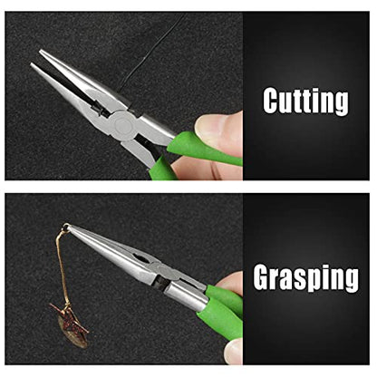 5.5-Inch Long Nose Pliers with Wire Cutter, Smooth Flat Jaws, Chain Nose Pliers for Jewelry Making and Repair - style: Long Nose Pliers Smooth Jaw