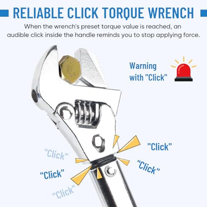 Adjustable Torque Wrench 19 to 110 Nm 43mm Open End Torque Wrench Spanner for HVAC, Car Repair, Bicycle Maintenance (Style 2)