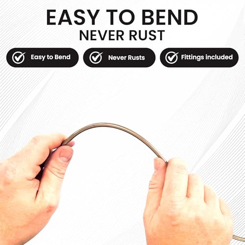 The Stop Shop 15 Ft Roll of 3/16" (.028" Wall) Copper/Cupronickel Brake Line Tubing with fittings & union - size: 15 Foot Kit