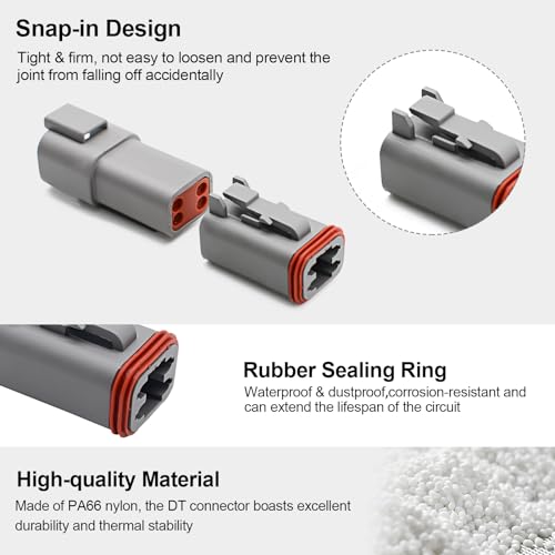 452 Pcs Grey DT Deutsch Connector Kit, 2 3 4 6 8 12 Pin, Waterproof, DT Connector Removal Tool, Contacts Extraction Tools, Automotive Repair Accessory Kit, Seal Plugs - size: ZH-0068-1