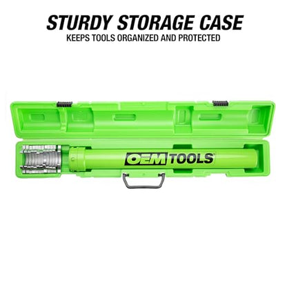 OEMTOOLS 27178 Inner Tie Rod Removal Tool Set, Remove and Install Without Rack Disassembly, Inner Tie Rod Tool Fits Most Cars, Trucks, and SUVs, SAE and Metric Crowfoot Adapters