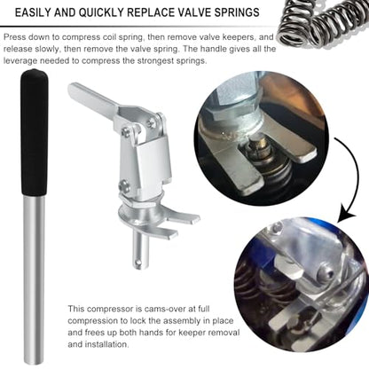 66784 Stud Mount Valve Spring Compressor Removal Tool Remove & Install Valve Springs & Retainers Fit For All 3/8'' & 7/16'' Rocker Studs