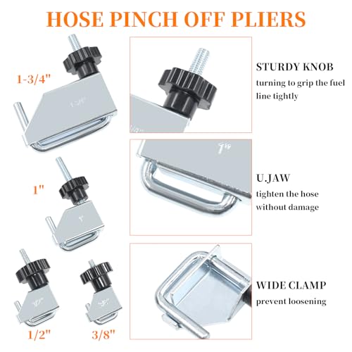 16 Pcs Hose Clamp Pliers Set, Hose Clamp Removal and Installation Tool | with Long Flexible Plier & Electrical Disconnect Pliers for Automotive Coolant Radiator Heater, Water Hoses, Fuel Lines - size: 16pcs