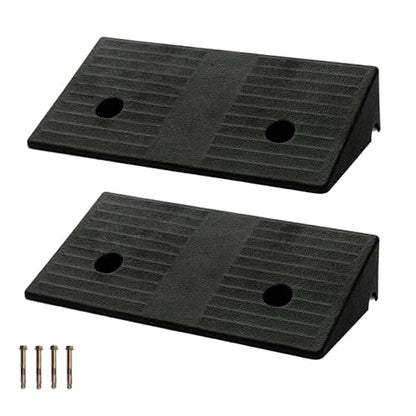 Curb Ramp 3 inch Rise Curb Ramps for Sidewalks Rubber 2 Pcs Driveway Ramps for Low Cars Curb Ramps for Driveway,Shed,Wheelchair 7000lbs Powersport Loading - size: 3.1"inch