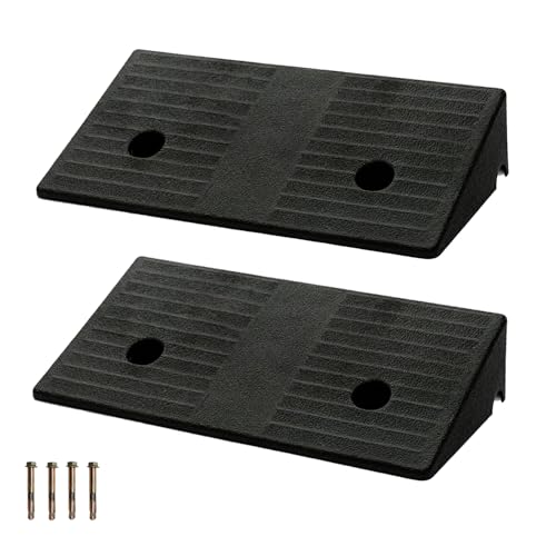 Curb Ramp 3 inch Rise Curb Ramps for Sidewalks Rubber 2 Pcs Driveway Ramps for Low Cars Curb Ramps for Driveway,Shed,Wheelchair 7000lbs Powersport Loading - size: 3.1"inch