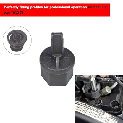 9PCS Oil Drain Plug Wrench Drain Plug Removal Kit Compatible with Audi VW Ford Mercedes BMW Chrysler Lincoln Volvo Mazda GM, Includes 3/8-inch Drive T-Handle and 8pcs Adapters