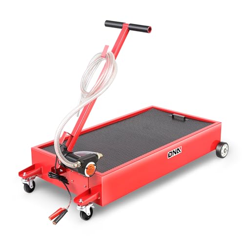 DNA Motoring 20 Gallon Electric Oil Drain Pan with Pump, Evacuation Hose, T-Handle, Low Profile for Trucks Buses RVs, TOOLS-00385 - style: 20 Gallon-Electric Pump