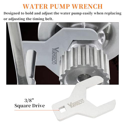 9PCS Engine Camshaft Alignment Locking Timing Tool with Water Pump Wrench | Compatible with Chevrolet Cruze Aveo Orlando Vauxhall Opel Astra Mervia Vectra Zafira Alfa Romeo Fiat 16V 1.4 1.6 1.8