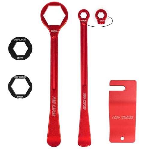 10MM/0.39'' 12MM/0.47'' 22MM/0.87'' 27MM/1.06'' 32MM/1.26'' Universal Motorcycle Tire Iron Set Changing Tool Kit Combo Levers Set Tire Repair Tool for Hex Wrench Spanner Head - color: 12mm--red