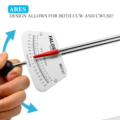 1/4-inch Drive Beam Torque Wrench - 0-80 Inch/Pounds and 0-9 Newton/Meter Torque Wrench - High Visibility Markings for Easy Readings