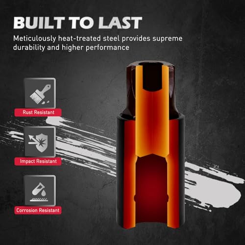 16 - Piece Tamper Proof Torx Star Bit Socket Set – T8-T60, 1/4", 3/8", 1/2" Drive with Magnetic Organizer, Includes Adapters for Garage & Workshop Use - style: 16PCS Torx T8–T60