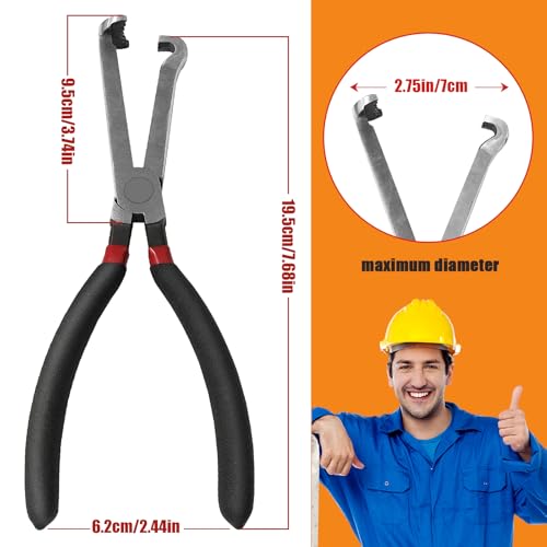 37960 Electrical Disconnect Pliers, 8in Automotive Electrical Connector Disconnect Pliers Long Spark Plug Disassembly Pliers Tools for Push Tab Style Plugs - color: 1*Black straight