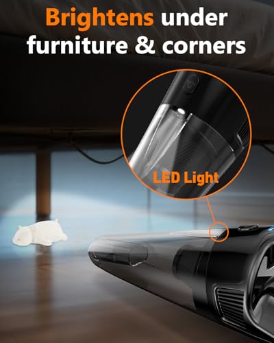26000Pa Powerful Handheld Vacuum Cordless: 15-Min Quick Cleaning 120㎡ Rooms Portable 3H Fast Charging Dock 18-36 Min Runtime Brushless Motor - 1000mL Dust Cup One-Touch Emptying for Debris Pet Hair