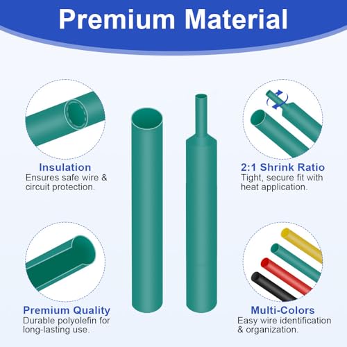 164Pcs 2:1 Premium Heat Shrink Tubing Kit (8Sizes), Heat Shrink Cable Wrap | For Industrial, Automotive & Household Use: Corrosion-Resistant, Insulating, Weatherproof by Ozidstu