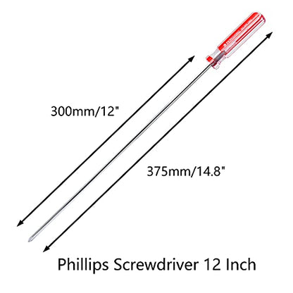 Phillips 12 Inch Long Screwdriver - Magnetic Tip, Extra Long Shaft Cross Head Screwdriver - size: 12 Inch #1