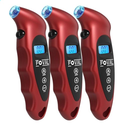 FOVAL Digital Tire Pressure Gauge 150 PSI for Car Truck Bicycle Instant Read with Backlit LCD and Non-Slip Grip (3)