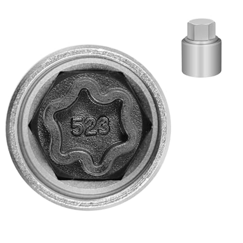 523 Wheel Locking Nut Key for VW, Socket Adapter (OD 28mm-ID 25mm) | Wheel Lock Nut Socket Adapter, Anti-Theft Lug Nut Removal Tool, Anti-Theft Screw Remover, Repair Tool, Tyre Fitting, garage - size: Socket 523