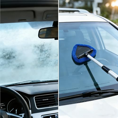 Car Care Microfiber Cloths for Windshield Cleaner,7 PCS Microfiber Cloths for Inside Windshield Cleaning Tool Pads,Clean Replacement Accessories (Blue) - color: Blue