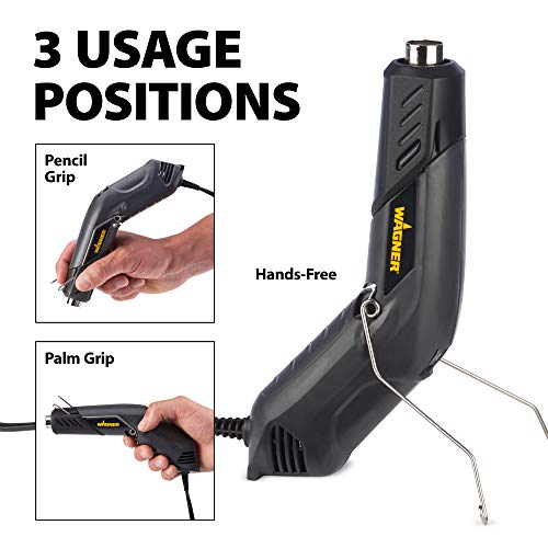 Wagner Spraytech 0503038 HT400 Heat Gun, Dual Temperature Hot Air Tool 680 and 450 Degrees, Shrink Tubing, Embossing, Craft Projects, Sticker Removal Heat Gun - size: HT400