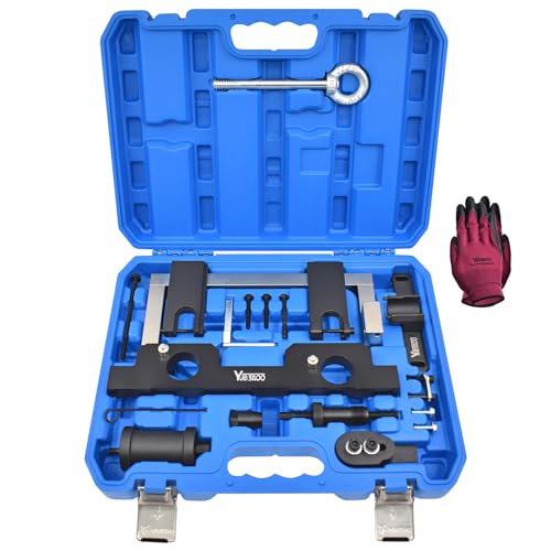 17PCS Camshaft Alignment Timing Tool Kit, Compatible with BMW N20 N26 Engine, with Flywheel Holder Tool & Balance Shaft Tool & Fuel Injector Remover Kit, 212831, 119340, 212830, 219548 - size: 17PC
